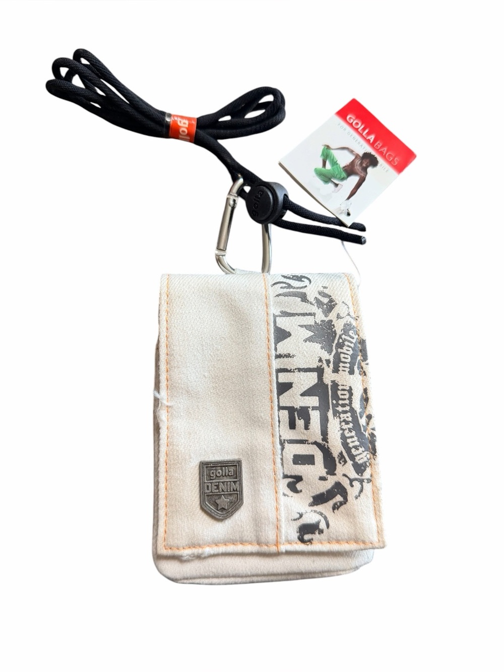 NWT Golla Denim Beige Canvas Phone Holster wNeck Strap Mini Accessories Denim